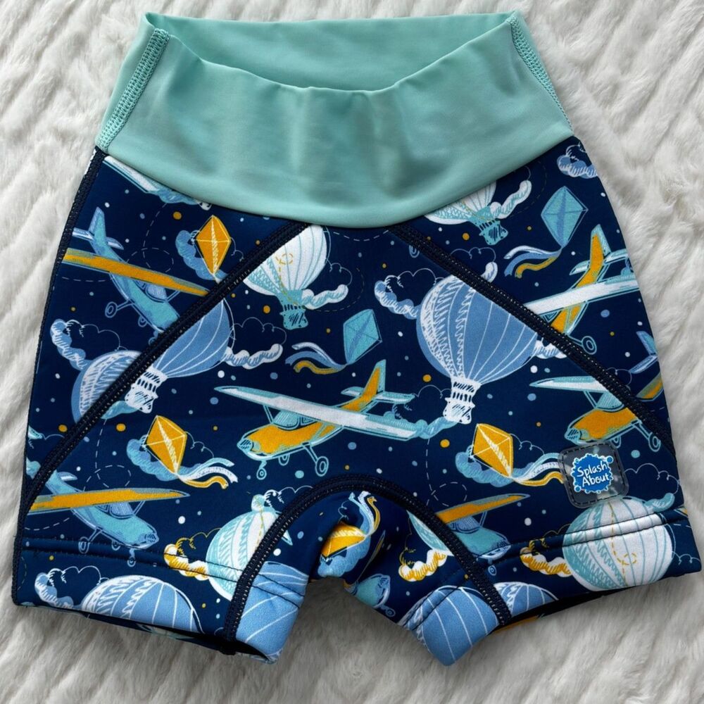 Splash About Kids Neoprene Swim Shorts 3-4 Years UPF 50+ Planes Balloons